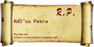 Rács Petra névjegykártya